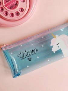 Unicorn Print Clear Pencil Case