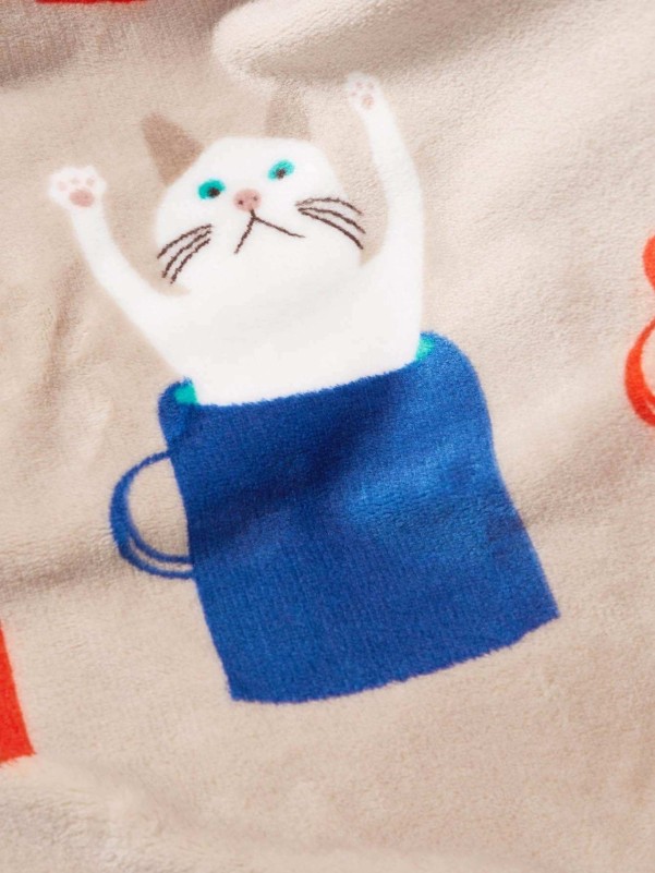 بطانية من الفانيلا بتصميم قطة كارتون للأطفال