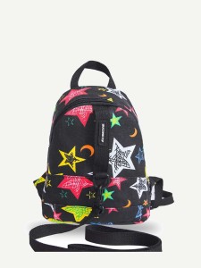 Kids Star Pattern Canvas Backpack