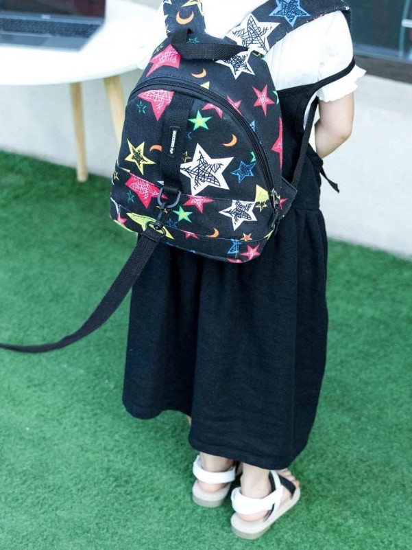 Kids Star Pattern Canvas Backpack