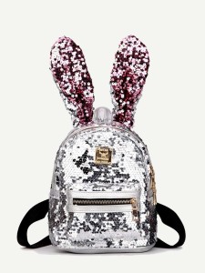 Sequins Decor Rabbit Ear Design Backpack