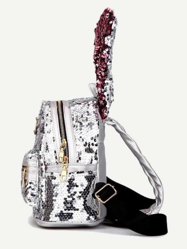 Sequins Decor Rabbit Ear Design Backpack