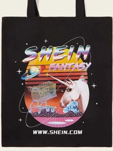 SHEIN Unicorn Print Canvas Tote Bag