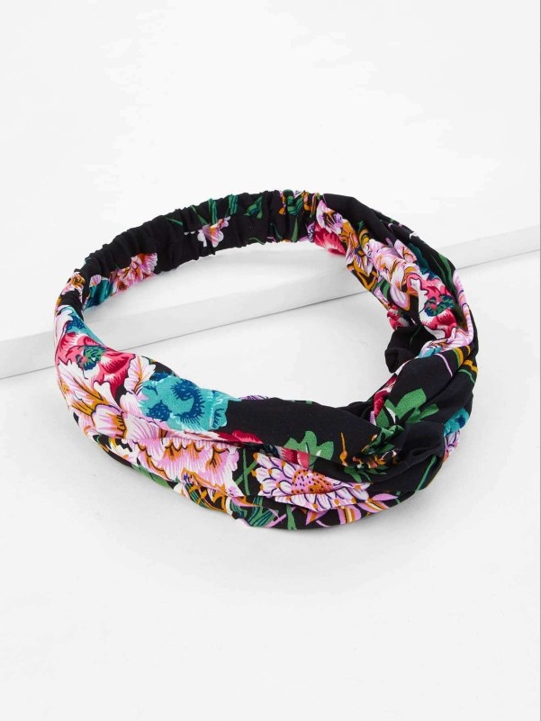 Flower Print Twist Headband