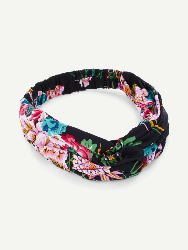 Flower Print Twist Headband