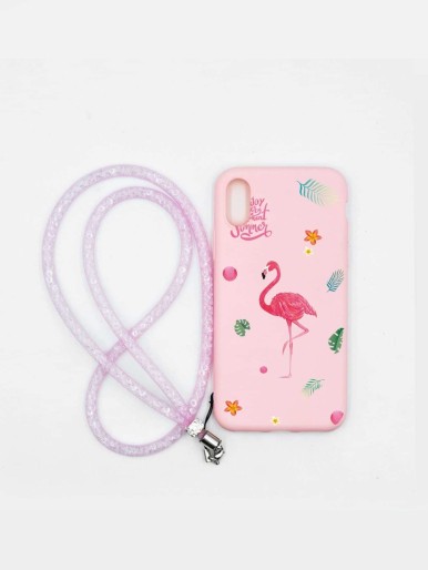 Tropical Print iPhone Case With Leash