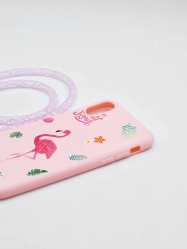 Tropical Print iPhone Case With Leash
