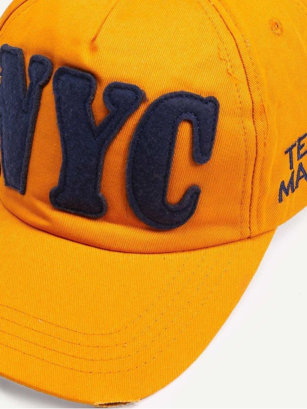 Yellow Embroidered Letters Baseball Hat