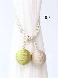 1pc Woven Ball Curtain Tie Back