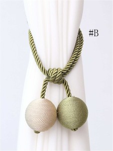 1pc Woven Ball Curtain Tie Back