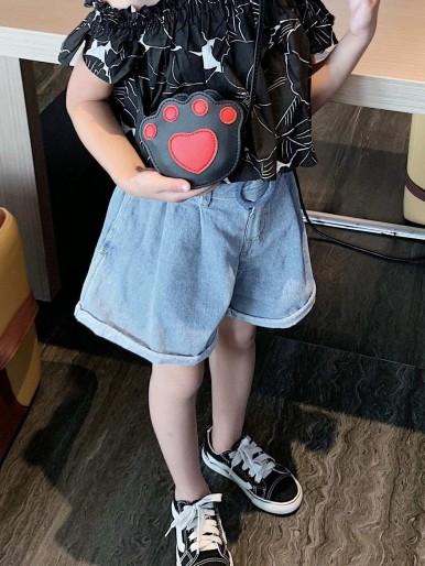 Girls Cat Claw Design Crossbody Bag