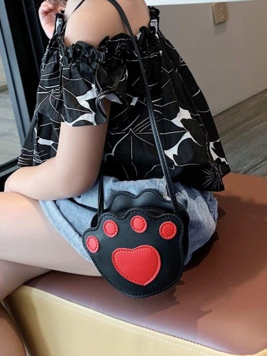 Girls Cat Claw Design Crossbody Bag