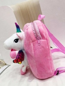 Girls Unicorn Decor Fluffy Backpack