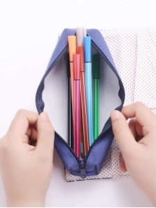 Striped Pattern Roll-up Pencil Bag 1pc