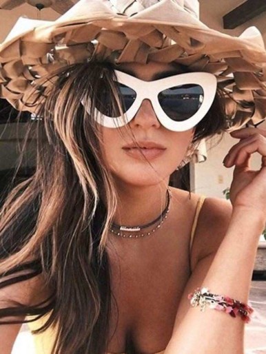 White Candy Color Fashion Characteristic Sunglasses
