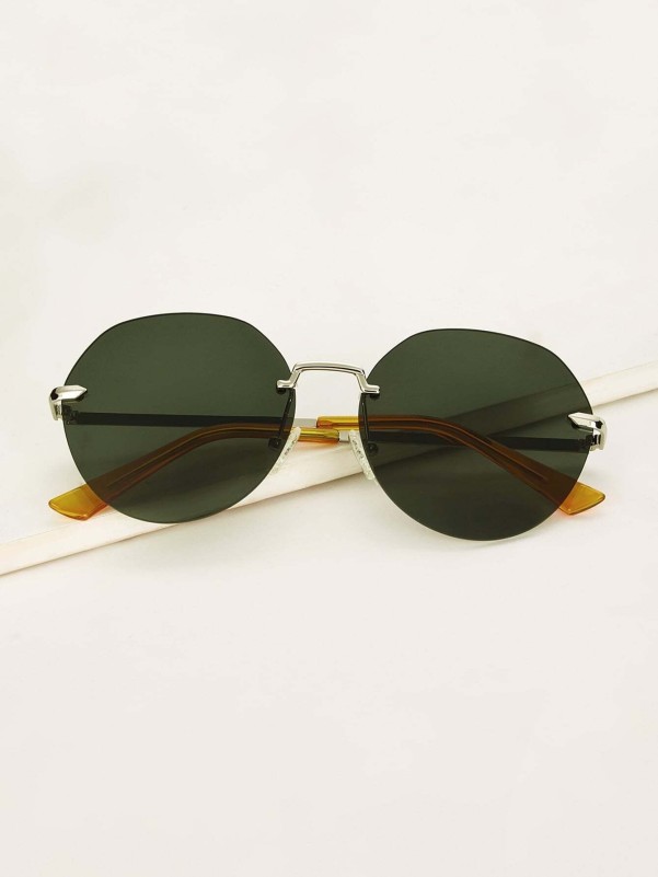 Rimless Flat Lens Sunglasses