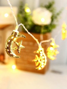 10pcs Bulb Moon Shaped String Light