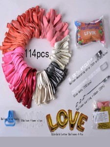 114pcs Decorative Latex Balloon