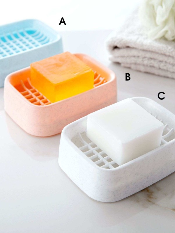 1pc Double Layer Drain Soap Dish