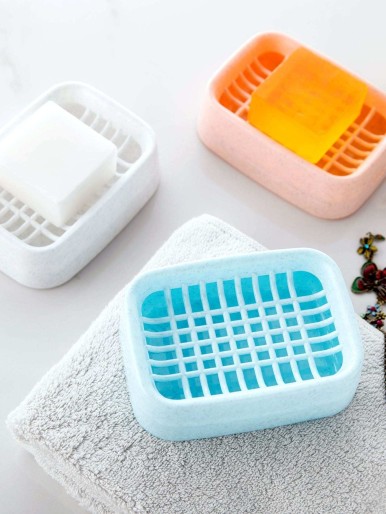 1pc Double Layer Drain Soap Dish