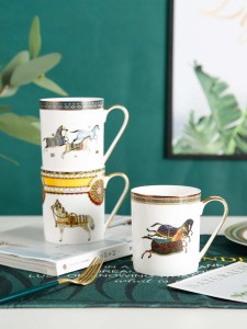 1pc Horse Print Ceramic Cup