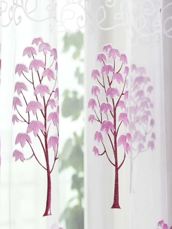1pc Tree Pattern Sheer Curtain