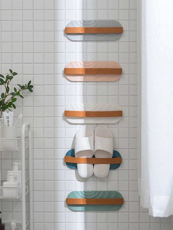 1pc Wall Mounted Shoes Storage Rack