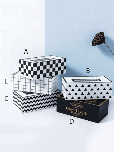 1pc Geometric Pattern Tissue Storage Box