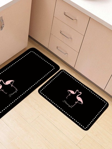 Flamingos Print Floor Mat