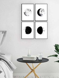 Moon Print Wall Art 4pcs