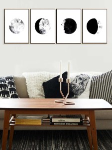 Moon Print Wall Art 4pcs