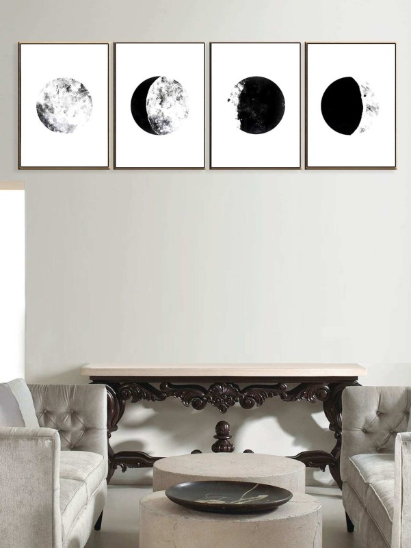 Moon Print Wall Art 4pcs