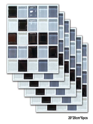 بلاط حائط بطباعة رقعة الشطرنج 6 قطع
