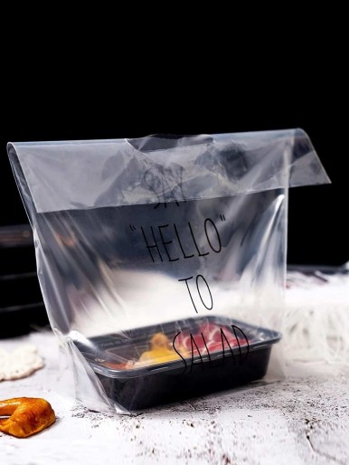 Slogan Print Clear Packaging Tote Bag 10pcs