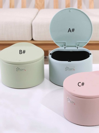 1pc Desktop Mini Trash Can With Lid