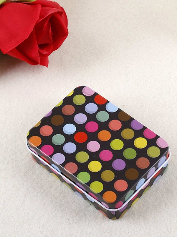 Polka Dot Print Tin Box