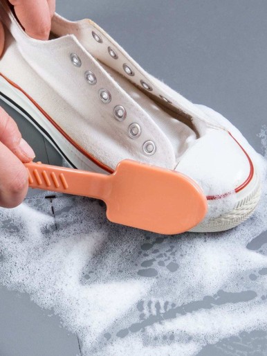 1 قطعة فرشاة تنظيف الأحذية مقبض طويل