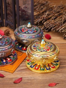 Enamel Design Incense Burner