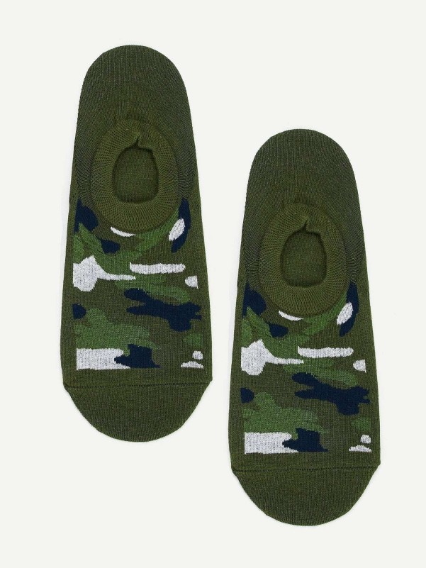 Men Camouflage Short Socks