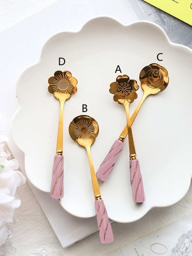 Flower Design Coffee Spoon 1pc
