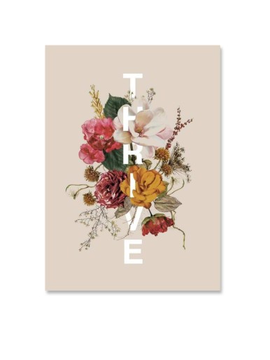 Flower & Letter Wall Art Print Without Frame