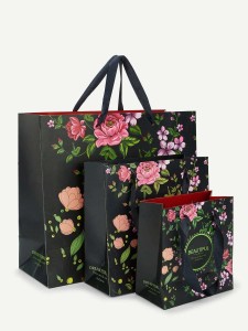 Flower Print Paper Storage Bag 3pcs