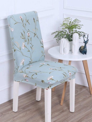 غطاء كرسي قابل للتمدد بطبعة زهور 1 قطعة