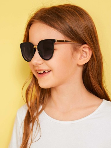 Kids Solid Frame Flat Lens Sunglasses