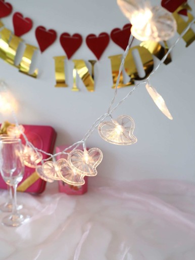 20pcs Clear Heart Shaped Bulb String Light