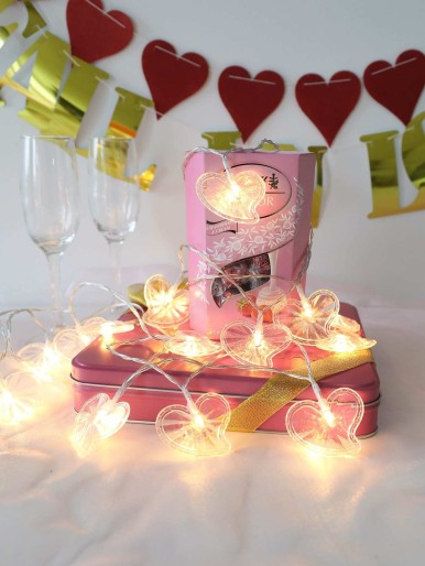 20pcs Clear Heart Shaped Bulb String Light