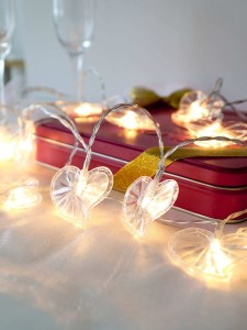 20pcs Clear Heart Shaped Bulb String Light