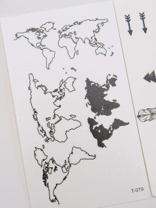 Map & Arrow Tattoo Sticker Set 2pcs