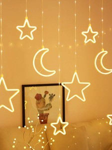 Moon & Star Decor Hanging String Light