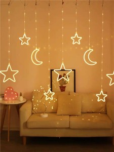 Moon & Star Decor Hanging String Light